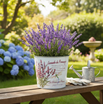 položky Kovový kvetináč na levanduľu, malý, Ø18 cm V15,5 cm