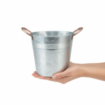 položky Kovový kvetináč s rúčkami, ozdobné vedro, Ø21cm V19,5cm