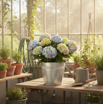 položky Kovový kvetináč s rúčkami, ozdobné vedro, Ø16cm V15cm