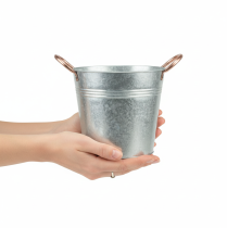 Článok Kovový kvetináč s rúčkami, ozdobné vedro, Ø16cm V15cm