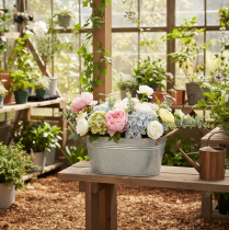 položky Kvetinová misa s rúčkami, dekoratívna misa, kovová, 17,5 × 12 × 9 cm