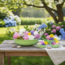 položky Dekoratívna kovová misa, zelená, kovová misa so smaltovaným vzhľadom, Ø29 cm