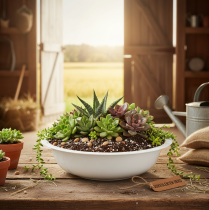 položky Kovová misa, biela, smaltovaný vzhľad, Ø36cm, V9,5cm