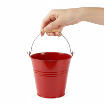 položky Dekoratívne kovové vedro/kvetináč, červené, Ø22 cm, V21,5 cm, 6 l