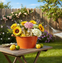 položky Dekoratívna misa s rúčkami, kovová, oranžovo-hnedá, Ø29cm, V14,5cm