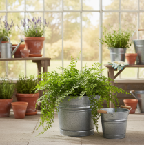 položky Vintage dekoratívny kovový kvetináč/vedro, Ø22cm, V20cm