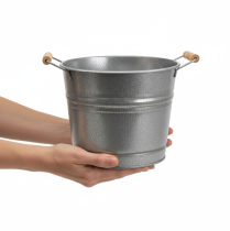 položky Vintage dekoratívny kovový kvetináč/vedro, Ø22cm, V20cm