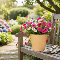 položky Kovový kvetináč, pastelovo oranžový, Ø13,5 cm V12,5 cm