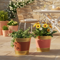 položky Kovový kvetináč/kvetináč/kvetináč, Ø26cm V22cm, 4 kusy