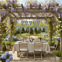 položky Girlanda s vlaječkou k narodeninám z plsti, sivá a zelená, 300 cm