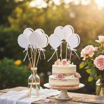 položky Kvetinová zátka kytica ozdoba torta torta balón biely 28cm 8 ks