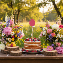 položky Kvetinová zátka kytica ozdoba torta torta balón ružová 28cm 8 ks