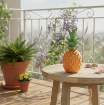 položky Dekoratívna keramika s ananásom, farebná keramická dekorácia, rôzne farby, 17 cm, 3 kusy