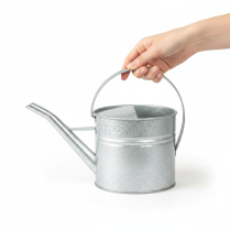 položky Vintage dekoratívna krhlica, kovová, strieborná, kvetináč s objemom 1,25 l