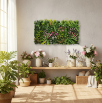 Článok Stena z umelých rastlín 100 x 55 cm vertikálna zelená