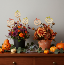 položky Dekoratívna tekvica s tvárou na Halloween, 31 cm, 12 kusov