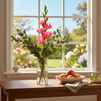 Článok Umelá gladioláza s ozdobnými kvetmi, 88 cm