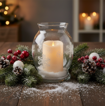 Článok Veľká LED sviečka s časovačom, na vonkajšie použitie, teplá biela, Ø12,5 cm, V20 cm