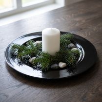 Článok Dekoratívny tanier čierny plochý lesklý plast Ø28cm V2cm