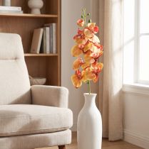 Článok Orchidea Phalaenopsis umelé 9 kvetov červeno žltá 96cm