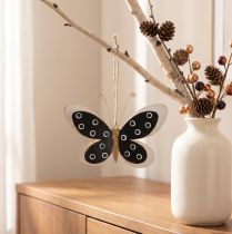 Článok Nástenné umenie Butterfly Deco Black White Gold Metal 15cm