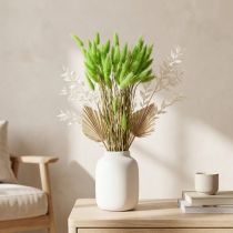 Článok Zamatová tráva zelená Lagurus sušená sušená tráva sladká tráva 20-50cm 25g dekorácia zo sušených kvetov Boho