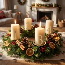 Článok Sada krúžkov na sviečky s číslicami na adventný veniec 3 cm, 4 ks