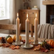 Článok Kužeľové sviečky krátke sviečky hnedá jesenná dekorácia Ø21/110mm 6 ks
