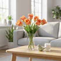 Článok Umelý kvet, papagáj tulipán oranžový, jarný kvet 63cm