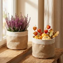 Článok Kvetináč Jutový košík Nádoba Natural Ø21cm V19cm 3ks