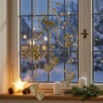 Článok Deco vešiak okienko, kovový veniec adventný, anjel, sob Ø9cm sada 3 ks