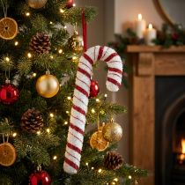 Článok Deco Candy Cane Christmas Red White Striped H34cm