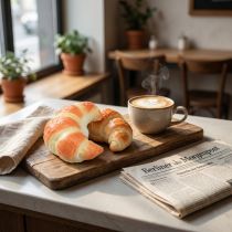 Článok Klamlivo realistické dekoratívne croissanty, umelé pečivo 10 cm, sada 2 kusov na dekoráciu jedla do výkladov a showroomov