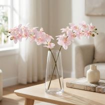 Článok Umelé orchidey Svetloružové umelé kvety Real Touch 58cm 2ks