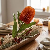 Článok Umelý kvet Banksia Orange Jesenná dekorácia smútočné kvety 64cm