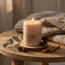 Článok PURE Pillar Candle Beige Wenzel Candles Light Brown 90/70mm