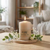 Článok PURE stĺpová sviečka Béžové sviečky Wenzel 90/60mm