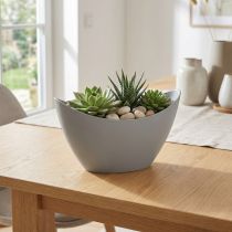 Článok Dekoračná miska plastová šedá 20cm x 9cm H11,5cm 1 kus