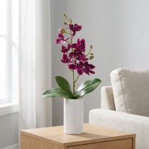 Článok Malá orchidea Phalaenopsis umelý kvet tmavofialový 30cm