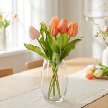 Článok Umelé tulipány na jarnú dekoráciu, obývačku a kuchyňu, s realistickým vzhľadom, 30 cm, 7 kusov