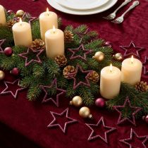 Článok Dekoratívna dekorácia Star Berry Glitter Table Dekorácia Vianočná 4,5cm 120 ks