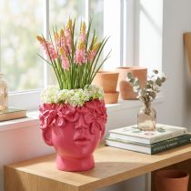 Článok Plant Head Polyresin Bust Planter Pink 13,5×13×14cm