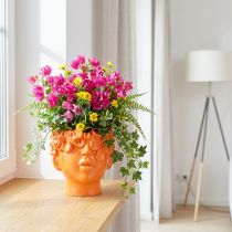 Článok Plant Head Planter Bust Plant Pot Orange 13,5×13×14cm