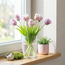 Článok Tulipány umelý papagáj tulipány fialová kytica s 5 kvetmi 40cm