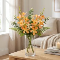 Článok Vetva umelej orchidey 8 kvetov Orange L38cm 2ks