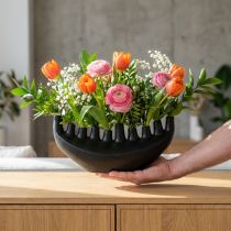 Článok Váza Dekorácia keramický lodný stôl Čierna Abstrakt Modern V15cm