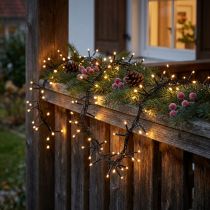 Článok LED svetelná reťaz pre exteriér 288er 2,4m čierna/teplá biela