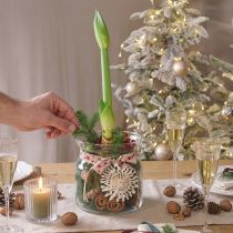 Článok Ozdobná sklenená váza lampáš sklenený číry Ø18cm V20cm