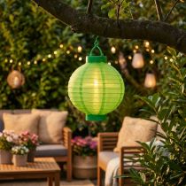 Článok Lampion LED so solárnym 20cm zeleným