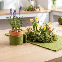 Článok Plsťová stuha zelená vlnená stuha machovo zelená Š7/15cm D1m/1m sada 2ks